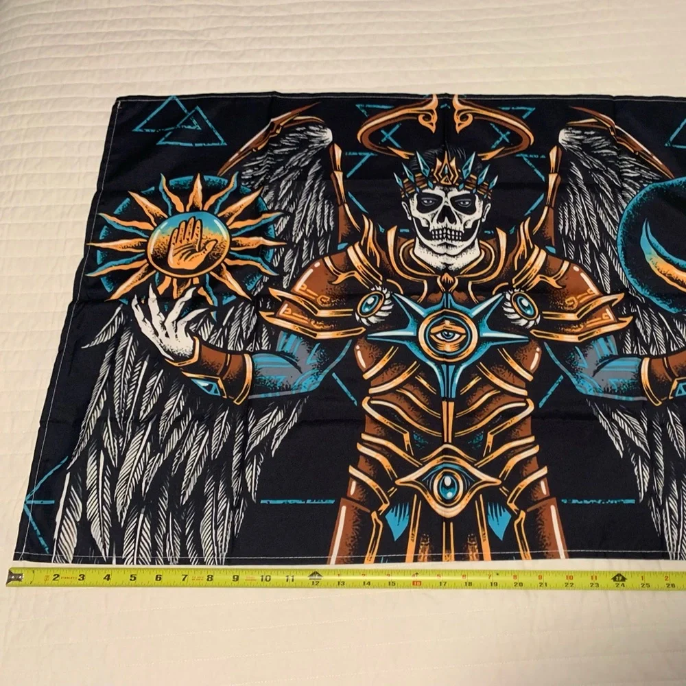 Skeleton skull tapestry emperor wings night day skull moon god all seeing eye